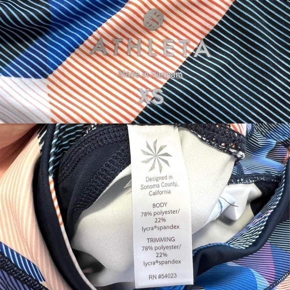 Athleta Electric Geo Sonar Capri Cropped Workout Legging Tights Size Extra Small - Picture 9 of 17